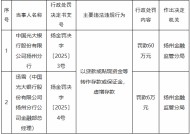 光大银行扬州分行被罚60万元：以贷款或贴现资金等转作存款或保证金，虚增存款