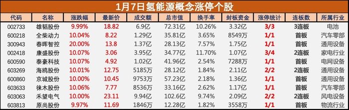 政策持续发力，氢能板块大涨，雄韬股份、京城股份等多股涨停