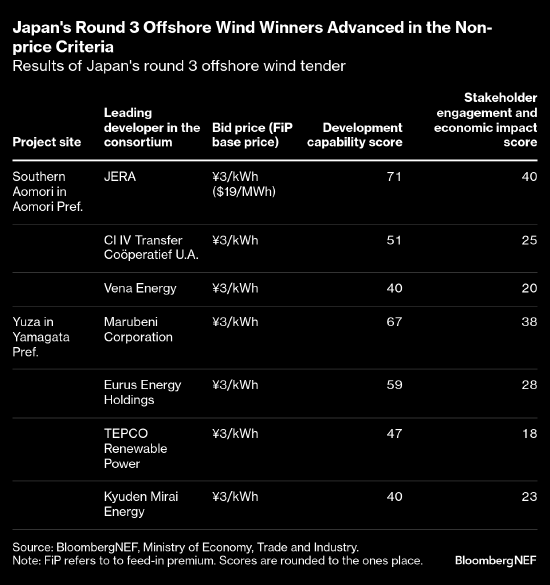 日本海上风电招标：投标减少 仍无补贴